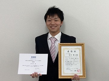 知能情報工学科4年の田中堅人さんがダブル受賞
